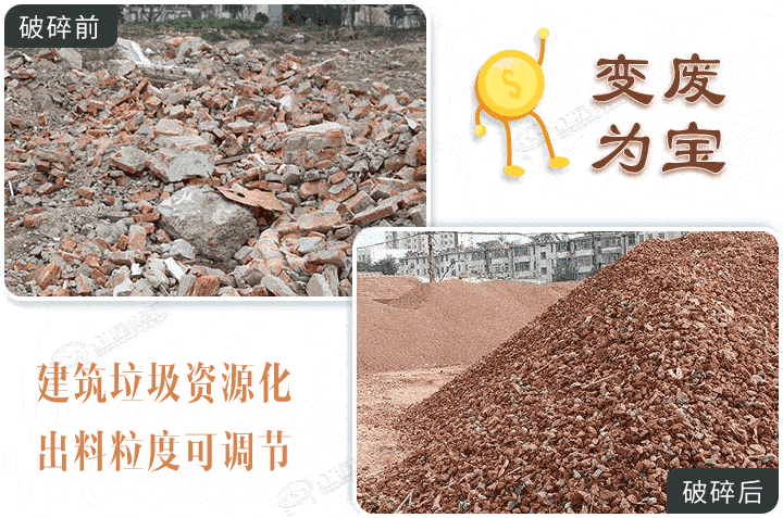 建筑垃圾破碎前后，還能運用到建筑骨料中